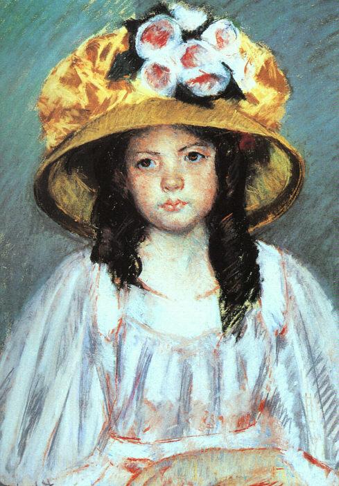 Mary Cassatt Fillette au Grand Chapeau oil painting image